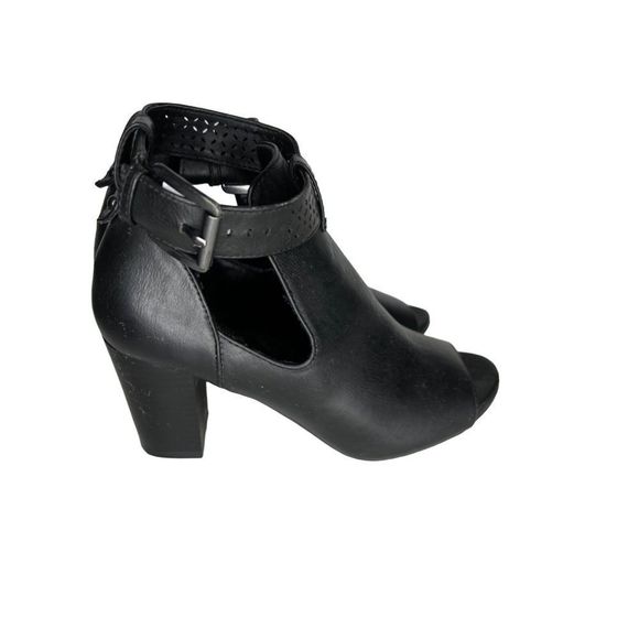 Sole Senseability Kohls Ankle Shoes Booties Sz 7 Faux Leather Peep Toe - Picture 5 of 8